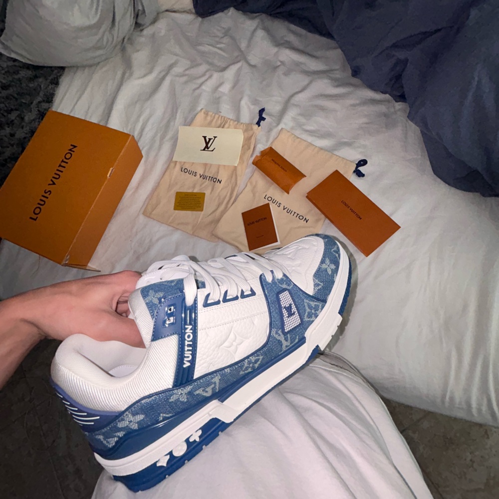 Louis Vuitton Monogram Blue and White Sneakers